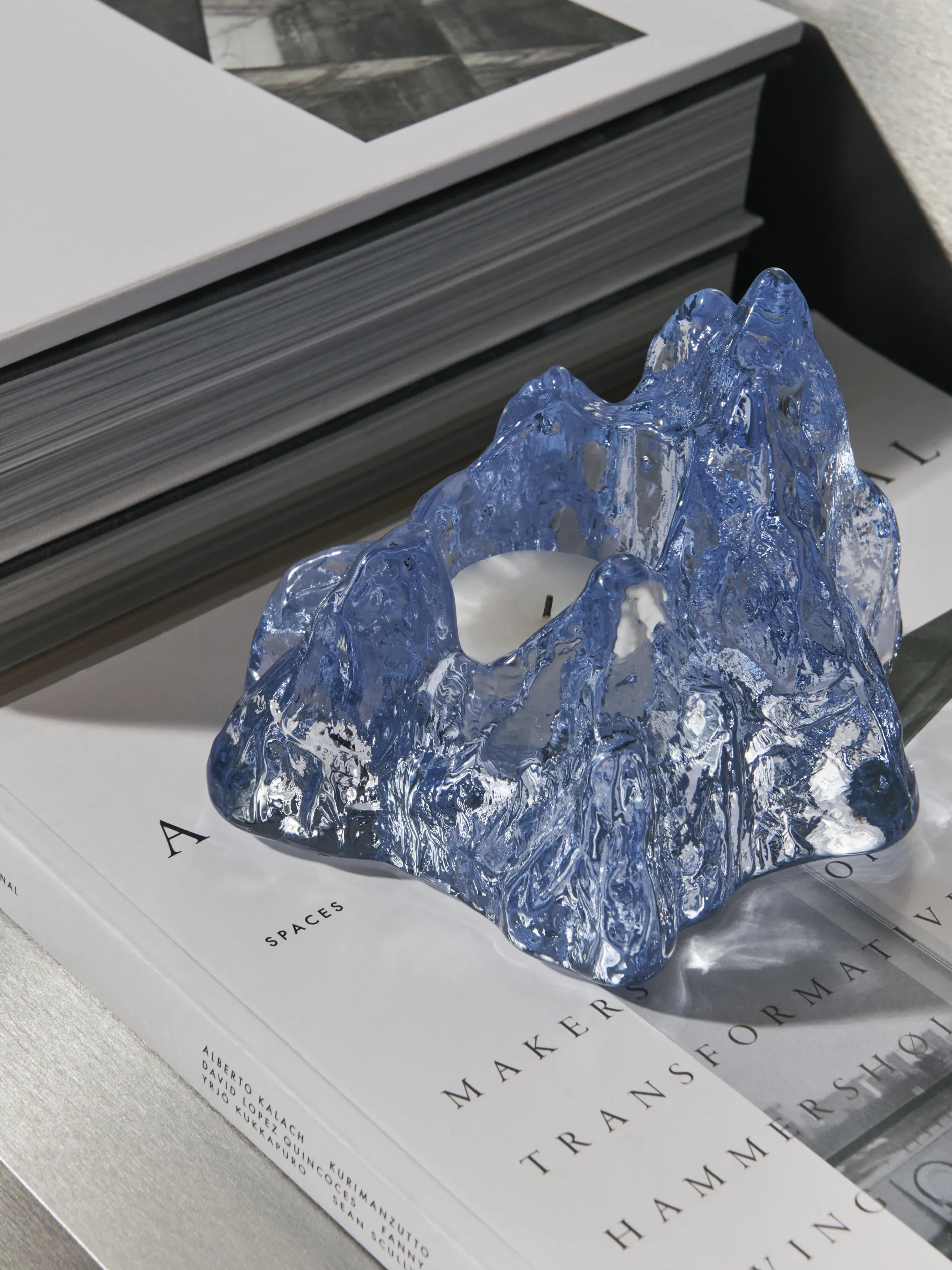Fashion The Rock ljuslykta ice blue 91mm The Rock|Ljuslyktor